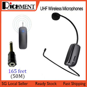 【🔥SG SELLER🔥】RICHMENTGADGET 2.4G UHF Wireless Microphone Headset Handheld Head-Wear Mic for Volume Amplifier Teaching Speaker Microphones Wireless Microphones Headset 3 In 1 & 2 In 1 2.4G UHF Voice Amplifier Headset for Stage Speakers Teacher