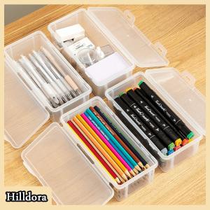 [Hilldora] Cosmetic Makeup Boxes Transparent Pencil Case Foundation Blush Eyeshadow Brushes Holder Desktop Stationery Storage Organizer