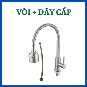 Vòi rửa bát lạnh cần mềm vòi cần mềm lạnh inox 304 vòi rửa chén bát lạnh lò xo inox 304 vòi lạnh rửa chén bát inox sus 304