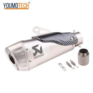 2 inches Inlet Universal Motorcycle Exhaust Muffler Pipe Escape Modify Moto Tailpipe End PIPE Carbon Fiber V4 Canister Tail Pipe For R6 r25 GSX-S1000 K8 K9 tnt600 BJ600 KEVO 500X kymco SYM ADV350 etc