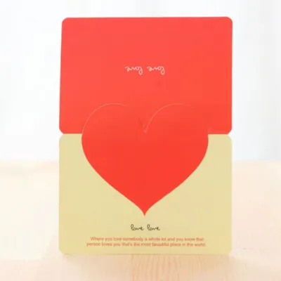 5pcs | Heart Greeting Cards Valentines Day Love Wish Message Card Wedding Birthday Mothers Day Events etc