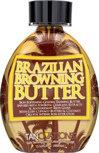 Sữa dưỡng da tạo màu rám nắng đậm Ed Hardy Brazilian Browning Butter - Sữa dưỡng da tạo màu rám nắng vàng óng giúp da mềm mại với thành phần bơ bơ Cupuaçu và dầu dừa giúp dưỡng ẩm sâu cho da dung tích 135 oz.