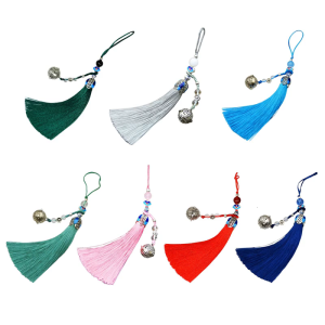 Mặt dây chuyền chuông phong cách truyền thống thanh lịch với móc khóa Núm Tua mềm Charm treo món quà phụ kiện thời trang độc đáo cho phụ nữ