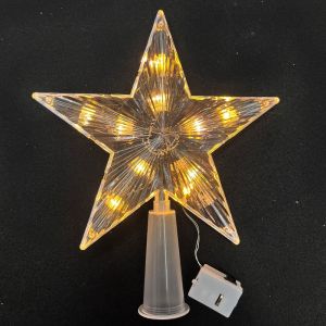 15cm Christmas Tree Top Star Light / Creative Glitter Christmas Tree Topper Decoration / Glitter Shining Star Xmas Tree Pendant Ornaments / for Navidad New Year Home Decor