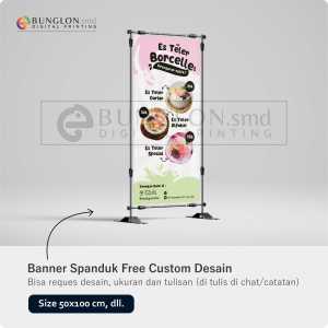 PRINT CETAK SPANDUK BANNER ES TELER CUSTOM DESAIN