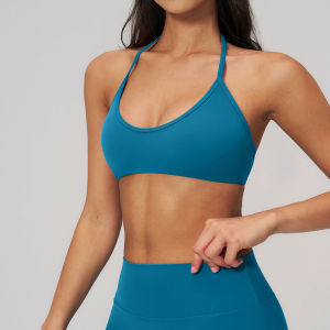 High Intensity Sports Bra Women Hanging Neck Top High Support Push-up Open Back Gym Wear Fitness Bra Yoga Bra Workout Underwear2026