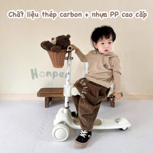Xe trượt scooter Honper xe trượt 3 bánh cho bé có giỏ đựng đồ tiện lợi cho bé BabyUS