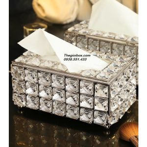 Hộp Đựng Khăn Giấy Pha Lê Diamond - Hộp Để Giấy Ăn Phòng Khách Phòng Bếp Sang Trọng Cao Cấp