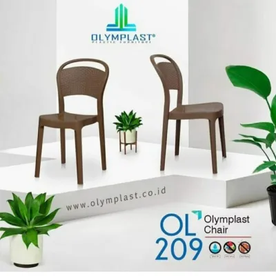 KURSI PLASTIK KURSI MAKAN OLYMPLAST ROTAN 0L 209 [KURACC]