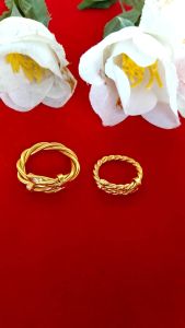 Cincin Putar Wanita Tempahan Lapis Emas Anti Karat