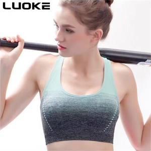Luoke Yoga Sport Bra Padded Outdoor Breathable Sport Bras Top Push Up Shockproof Underwear Exercise Running Gym Fitness Vest