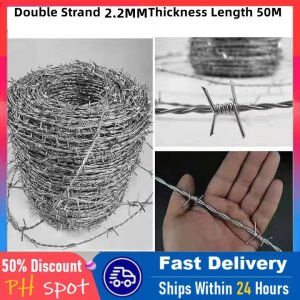 Double strand 2.2MM thickness 10/50/100 Meters Iron Barbed Wire Roll Fence Barbed Wire Anti-climb Protect Fence Galvanized Anti-rust Stee Wire