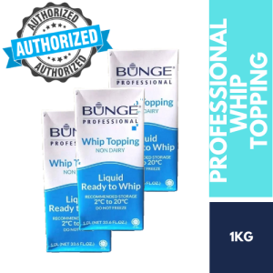 BUNGE Professional Non-Dairy Whip Topping 1L x3  | Elevate your baking game and beverages