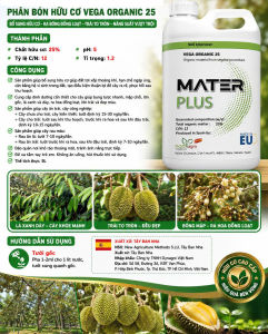 PHÂN BÓN HỮU CƠ MATER PLUS-Cải tạo đất-Ra rễ mạnh-Lá Xanh dày-Lớn trái-Can 5l pha 2500-5000l nước
