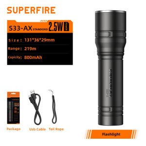 SUPERFIRE Torchlight Lampu Suluh Terang Super Bright Rechargeable LED Waterproof for Camping Hiking Cycling Outdoor emergency light S33-A