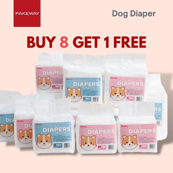 (Pakeway) Female/Male Dog Diaper Dog Wraps Puppy Diapers Adjustable Pet