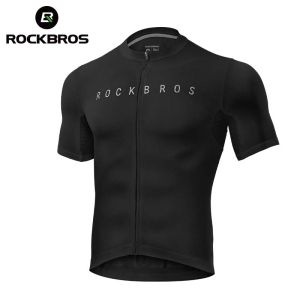 ROCKBROS Cycling Jersey Elastic And Breathable Short Sleeve Shirt Multiple high- brightness Cycling Top Back Pocket And Smooth YKK Zipper Cycling Wear Sport Clothing
