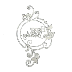 Happy Birthday Die Cut Stencils Birthday Wreath Carbon Steel Cutting Die Scrapbooking Embossing Tool for Card Making