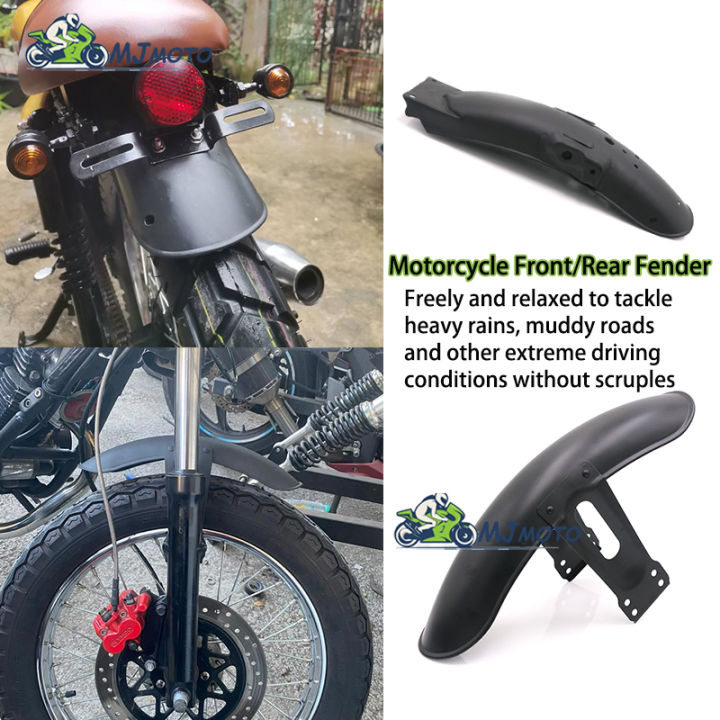 Universal Motorcycle Front wheel Fender Rear Fender Retro Black Tire ...