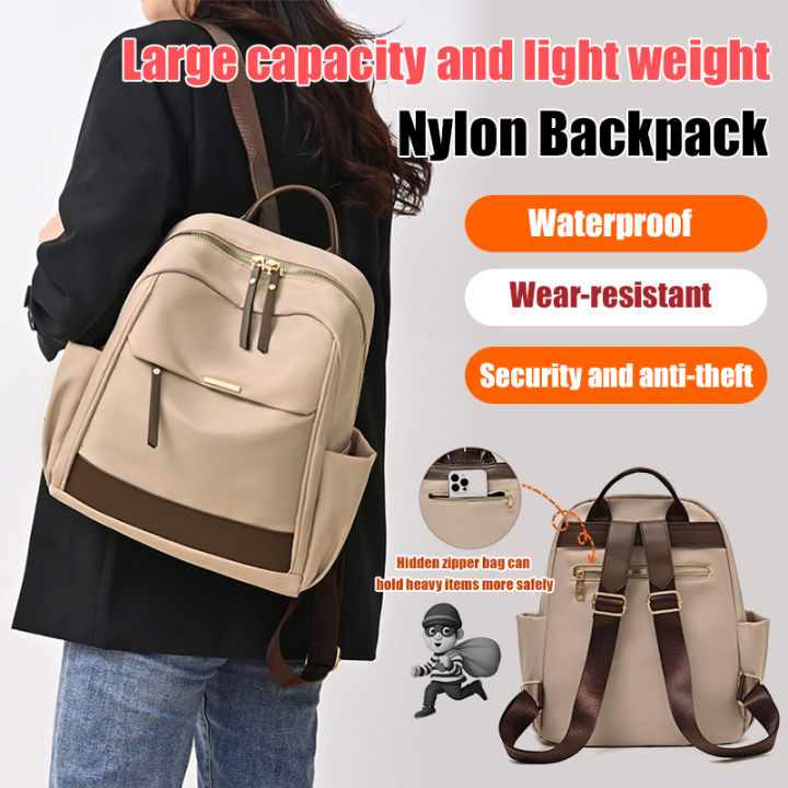 💕Ultra-Light and Large Capacity💕New Style Women's Backpack Lightweight  and Casual Travel Backpack Nylon Simple Commuting Student School Bag新款女士背包