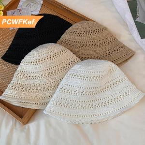 【PCWFKef】 Mùa hè mới rỗng dệt kim chống nắng và mũ che nắng cho phụ nữ giải trí đa năng nhỏ thời trang tươi nồi mũ