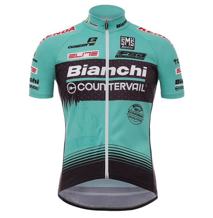 Bianchi Countervail Green Short Sleeve MTB Cycling Jersey For