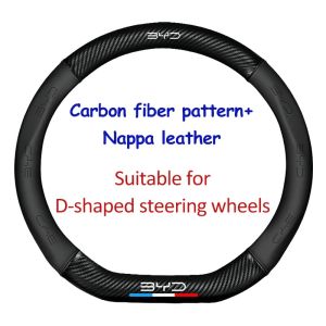 dncnf For BYD Shark 6 Car Steering Wheel Cover Carbon fiber suede handlebar cover Auto Accessories H8M4T