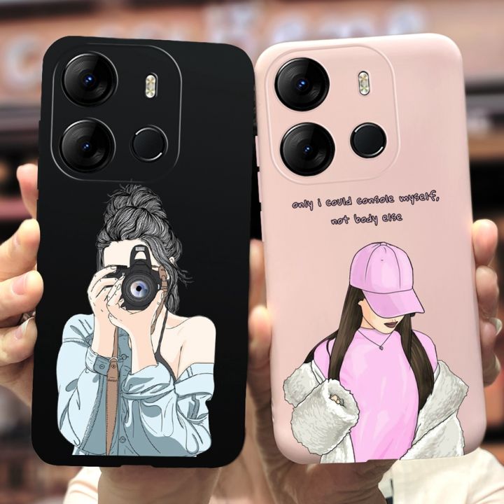 Cute Cartoon Girls Cover For Infinix Smart Case Soft Silicone