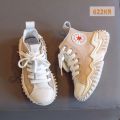 Sepatu Sneakers Anak Cewek Cowok Zipper Star Hitam Krem Putih (622). 