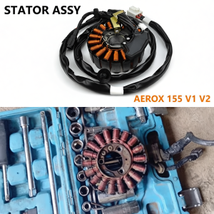💪 Stator Assy (Long Cable) for Yamaha Aerox 155 V1 / V2 | B63-H1410-11 | Premium Quality | Plug & Play Charging Coil