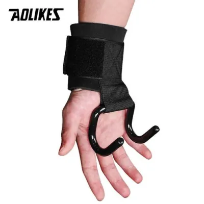 Găng Tay Có Móc Nâng Tạ Hỗ Trợ Cổ Tay Yếu Deadlift Kéo Xà Đơn AL-7642 (1 Đôi)