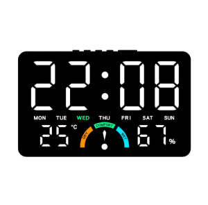 GH 9007 Alarm Clock Temperature Humidity LED Large Screen Hanging Multifunctional for Home