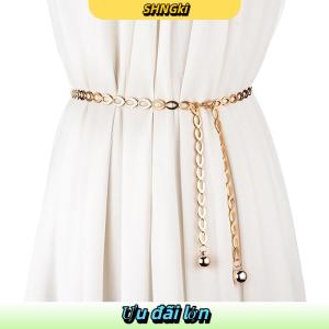 SHNGki Phụ Nữ Thời Trang Thắt Lưng Sang Trọng Thiết Kế Vành Đai Retro Bạc Khắc Hollow out Chain Belt Cho Phụ Nữ Thanh Lịch Vòng Kim Loại Phụ Nữ Vành Đai