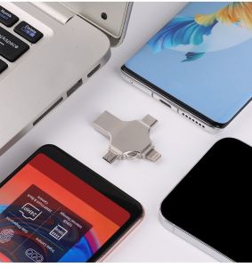 แฟลชไดรฟ์ USB โทรศัพท์มือถือหลายอินเทอร์เฟซ ดิสก์จัดเก็บข้อมูล USB แบบถอดได้หน่วยความจำ 1TB