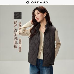 Giordano Beau Monde Women Stand collar wave quilted vest Free Shipping 13376732