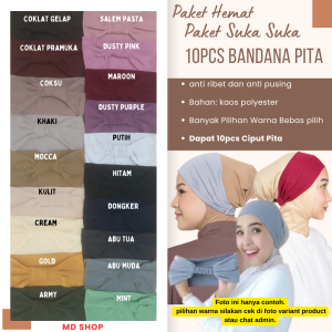 PAKET HEMAT Ciput Pita Bandana Pita Ciput Turki isi 10pcs [Paket SUKA-SUKA]