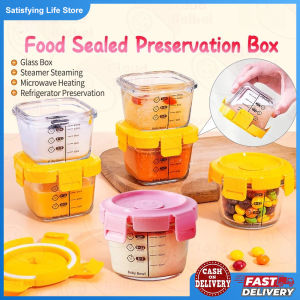  170ml Portable Baby Glass Food Box Storage Freezer and Heat-resistant Storage Sealed Storage Box