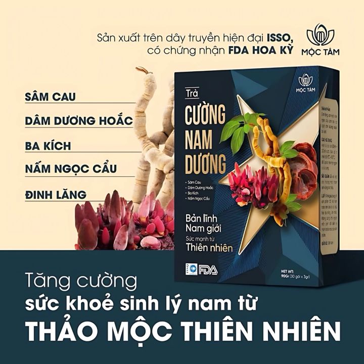 Trà thảo mộc Cường Nam Dương Ba Kích Ngọc cẩu bổ thận tăng cường mạnh ...