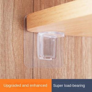 🇸🇬【SG stock】Wall holder Wall Hangers Hooks Adhesive Pegs Shelf Support Clips Layered partition without nail support Punch-free Plastic Closet Cabinet Strong Self-adhesive Clapboard Bracket Hook Punch-free Layered Partition Wall Mounted Support