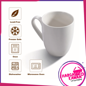 Gelas Minum Mug Keramik Oval – Elegan Nyaman Tebal tahan panas cocok untuk minum kopi