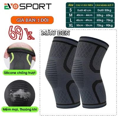 Bó Gối Thể Thao Băng gối Đá Bóng bóng chuyền co giãn đàn hồi cao cấp Vớ chân bảo vệ bó đầu gối (1 Đôi)