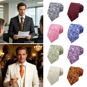 NEXTYOO 8cm Men Necktie Adjustable Business Floral Ties Fashion Vintage Neck Wear Wedding