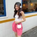 Áo Hai Dây Cổ Vuông Phong Cách Hàn Quốc Thời Trang Cho Nữ - áo thun thể thao nữ. 