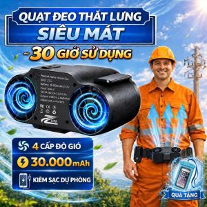 Quạt Đeo Thắt Lưng Chính Hãng Zlife Z11 Quạt Điều Hòa Motor 2 Phản Lực Gió Siêu Mát Dùng 30 Tiếng