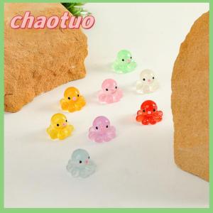 chaotuo Cartoon Mini Octopus Luminous Toy Cute Decorations Kids Miniature Figurines Gifts Fish Tank Aquarium Decoration Accessories