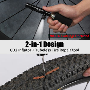 WEST BIKING 2 in 1 Mini Bicycle CO2 Air Pump Bike Tubeless Tire Repair Tool Presta & Schrader Valve Cycling Air Pump Bicycle Accessories