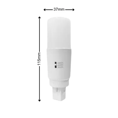 Dycorra LED PLC 2-Pin Bulb G24D 9W Switch CCT Select Colour 220V Bright Energy Saving Frosted