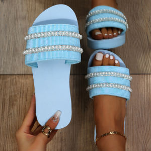 [Free Shipping] New WomenS Summer Slippers Fashionable Pearl-Soled Sandals For Outdoor Wear Popular On Xiaohongshu