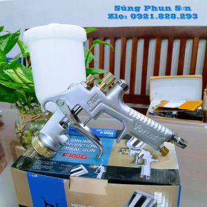 Súng phun sơn Voylet F100 pro cốc nhựa 400ml phun bóng phun màu mịn đẹp