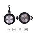 Chef's Gallery Ilag Non Stick Cookware Set 3pcs 24cm Frying Pan, 24cm Casserole & 24cm Glass Lid (Not Induction Ready). 
